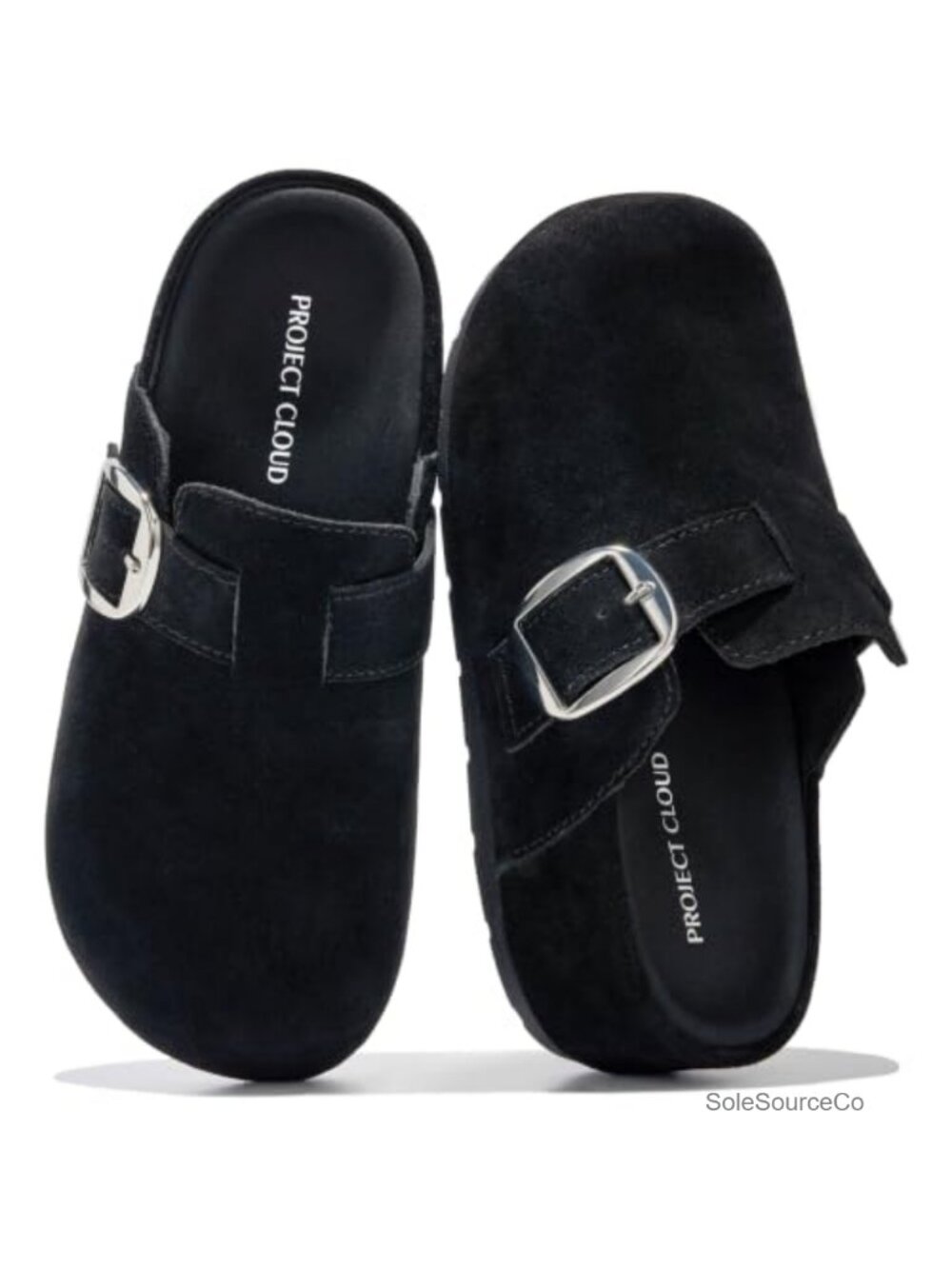Genuine Leather Platform Clogs Womens Slip On Mules Arch Support
